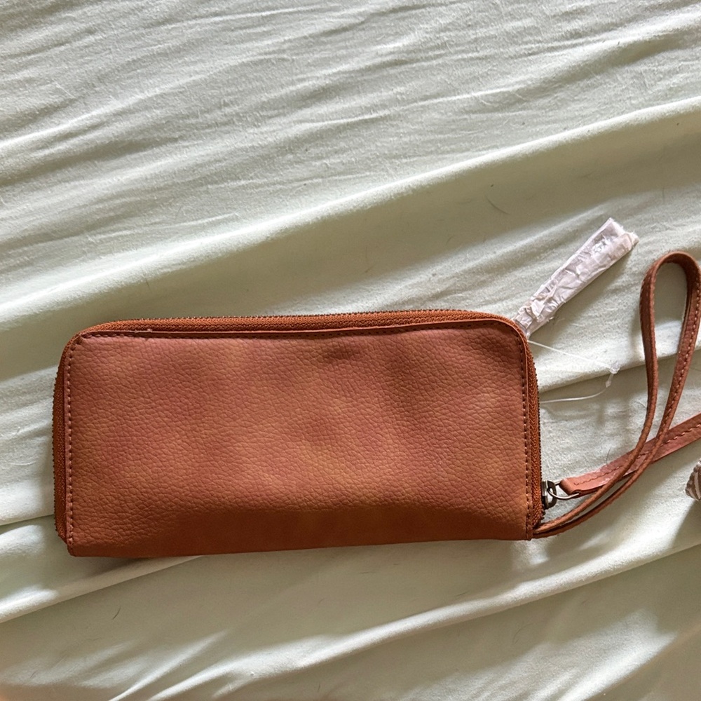 Free People Brown Wristlet Clutch